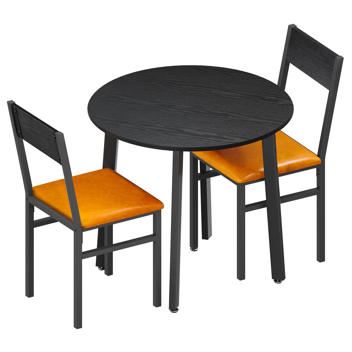 Round Dining Table Set with 2 Cushioned Chairs V378