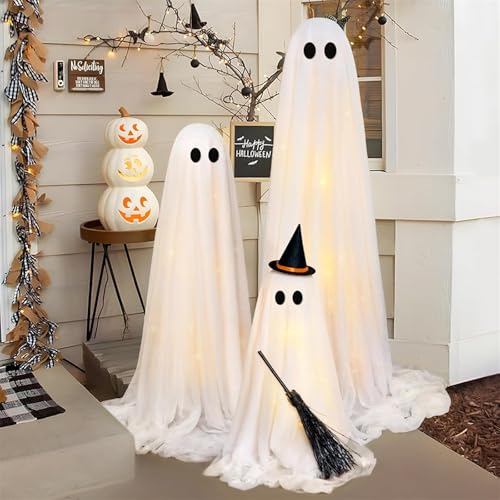 Halloween Light-Up Ghosts with String Lights Q604289