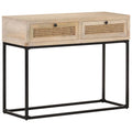 Console Table Solid Mango Wood and Natural Cane M79671