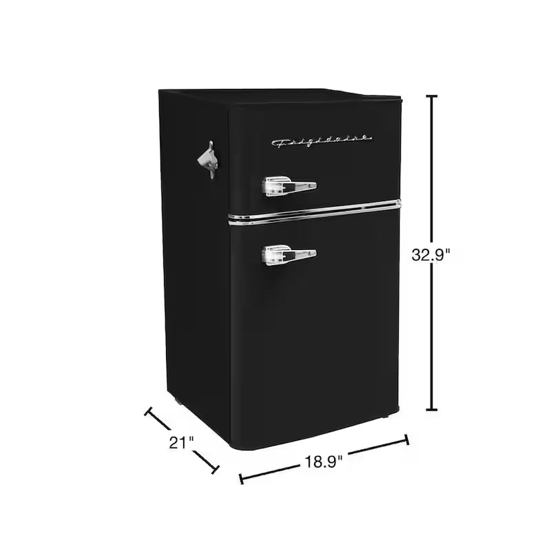 2 Door Retro Mini Fridge in Black Q971