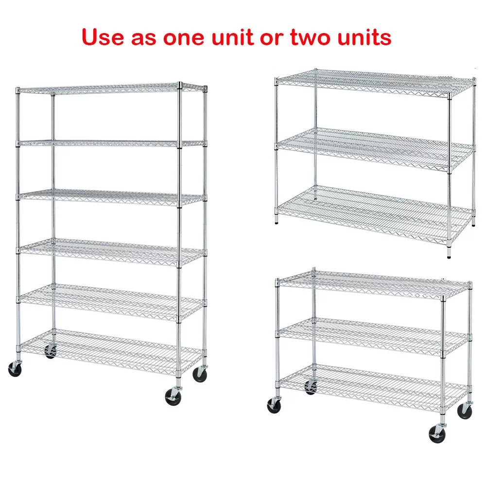 Black 6-Tier Adjustable Wire Shelving Unit P605603