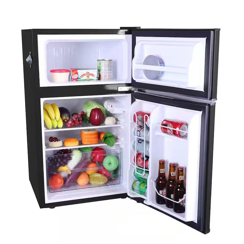 2 Door Retro Mini Fridge in Black Q971