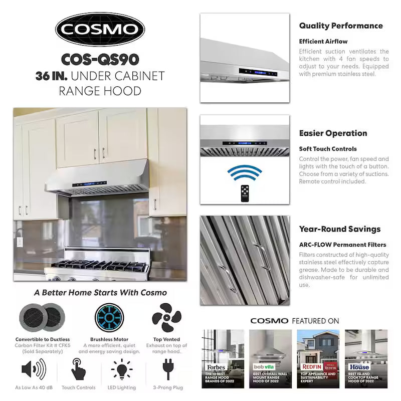 36 in. Stainless Steel Under Cabinet Range Hood A938