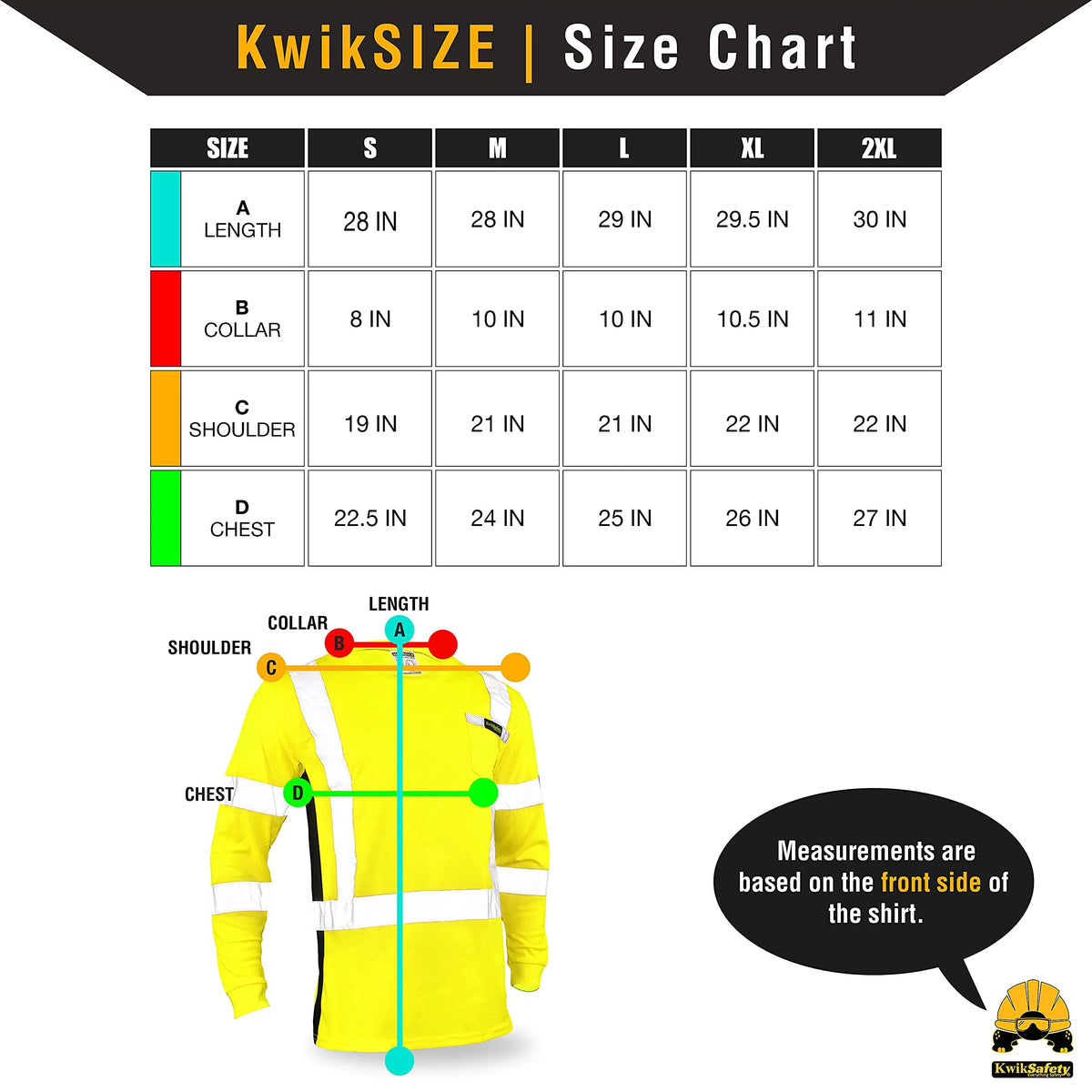 Long Sleeve Safety Shirt with Pocket & Reflective Tape Yellow Small G97905