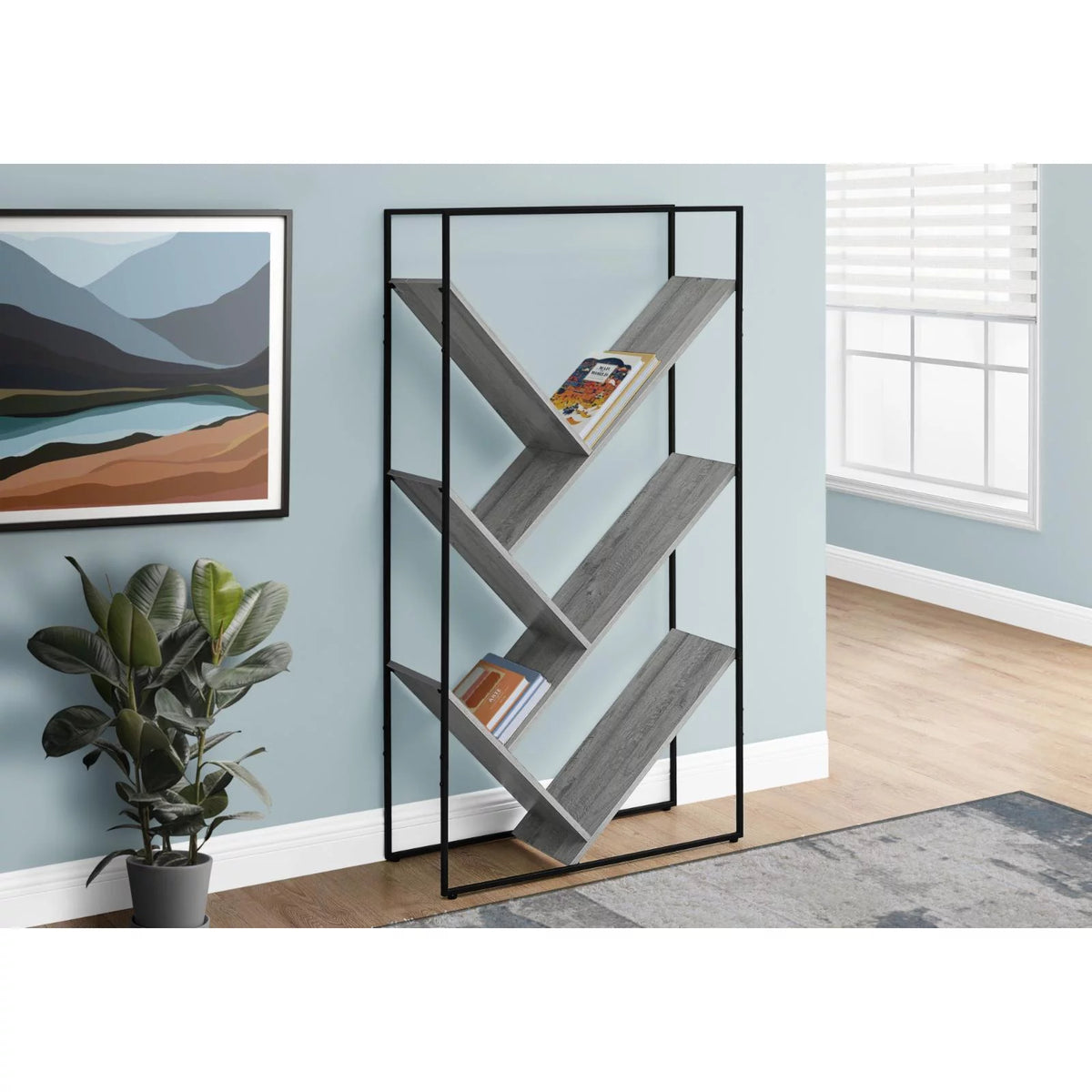 Grey Laminate 3 Tier Bookshelf X565