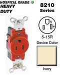 Single Receptacle Hospital Grade 5-15R 15A 125V Ivory L744