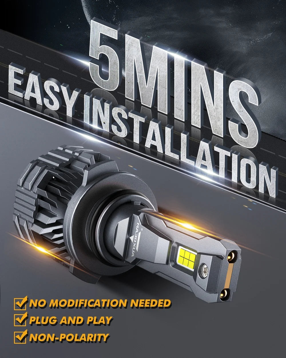 9005+9006 LED Headlight Bulbs 110W 24000LM 6500K Cool White 2 Bulbs D139744