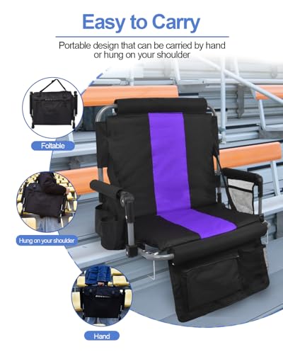 Stadium Seat with Back Support and Cup Holders K393172