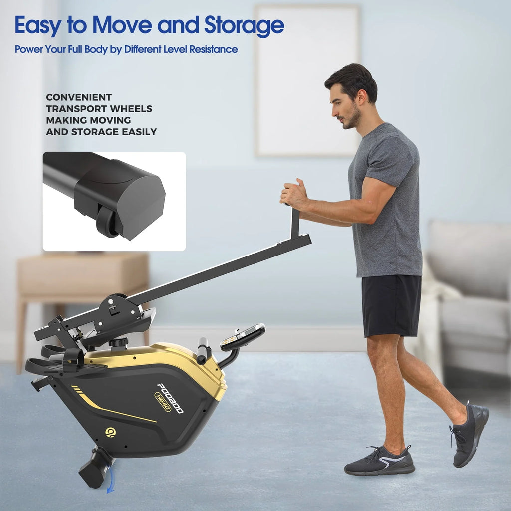 Foldable Magnetic Rowing Machine with 16 Level Resistance R436