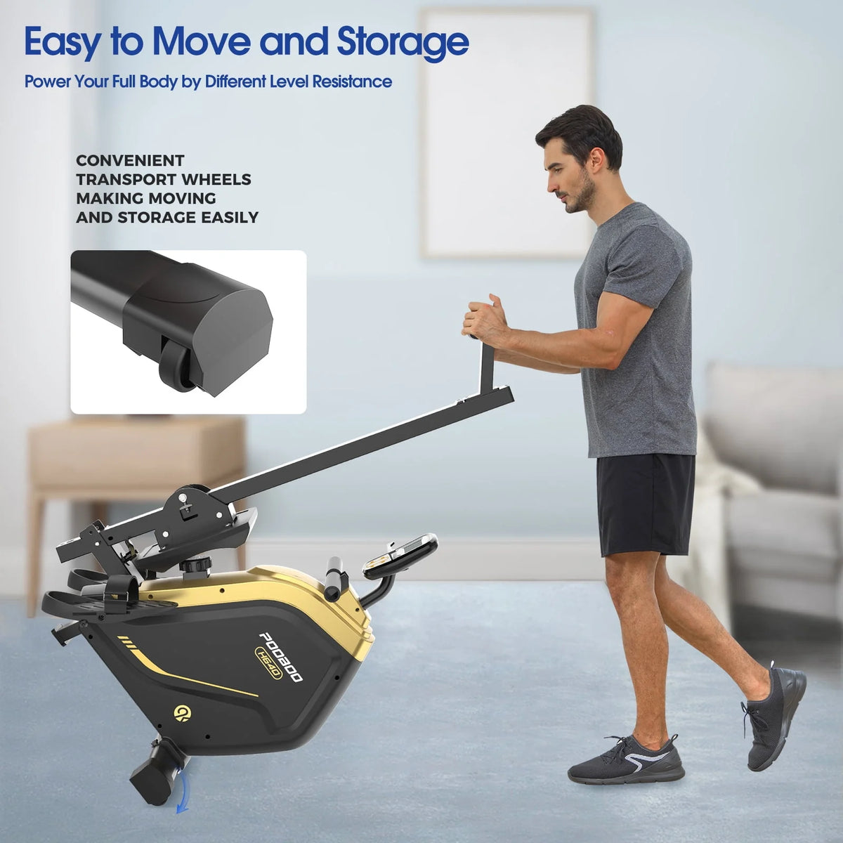 Foldable Magnetic Rowing Machine with 16 Level Resistance R436