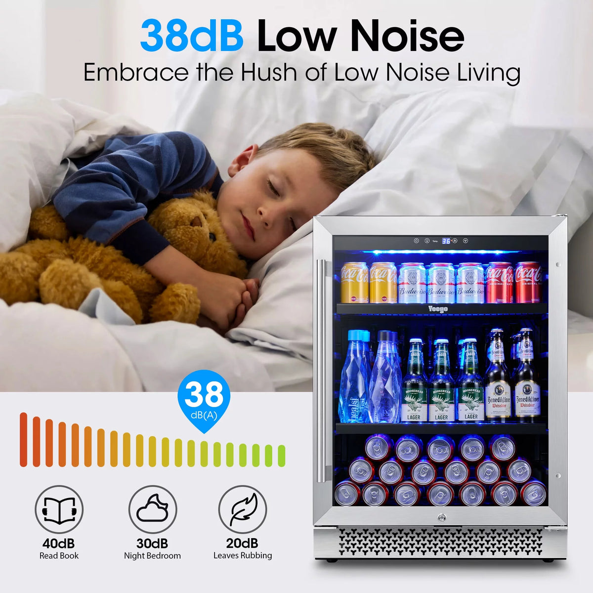 24 Can Beverage Refrigerator Cooler with Reversible Door U79344