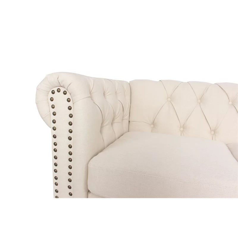 Cream Microfiber Living Room Chair Set Y911160