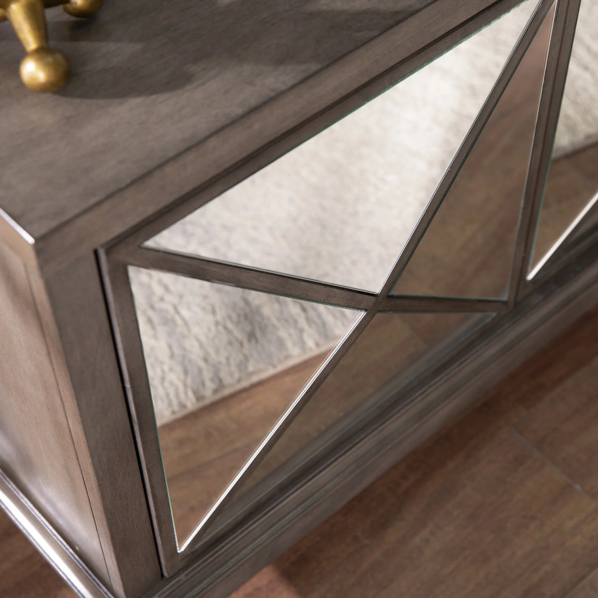 50" Brown Mirrored Media Cabinet with Storage C1336