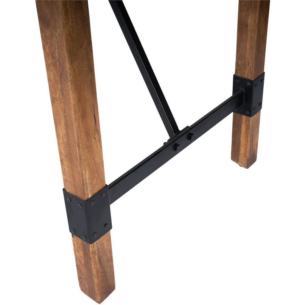 Industrial Wood and Metal Pub Table in Beige P911196