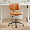 Brown PU Leather Low Back Task Chair with Wheels P245