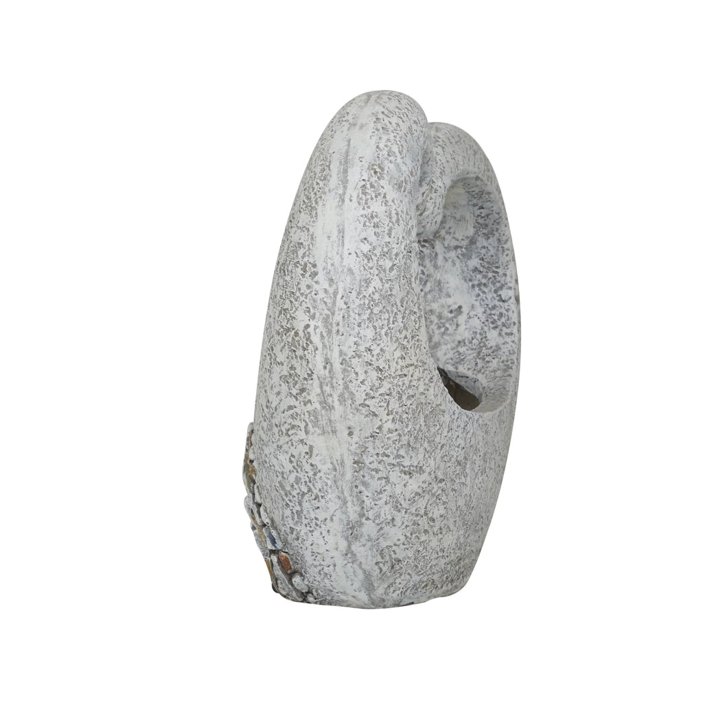 Gray Fiberglass Planter with Stone Mosaic Design G883664