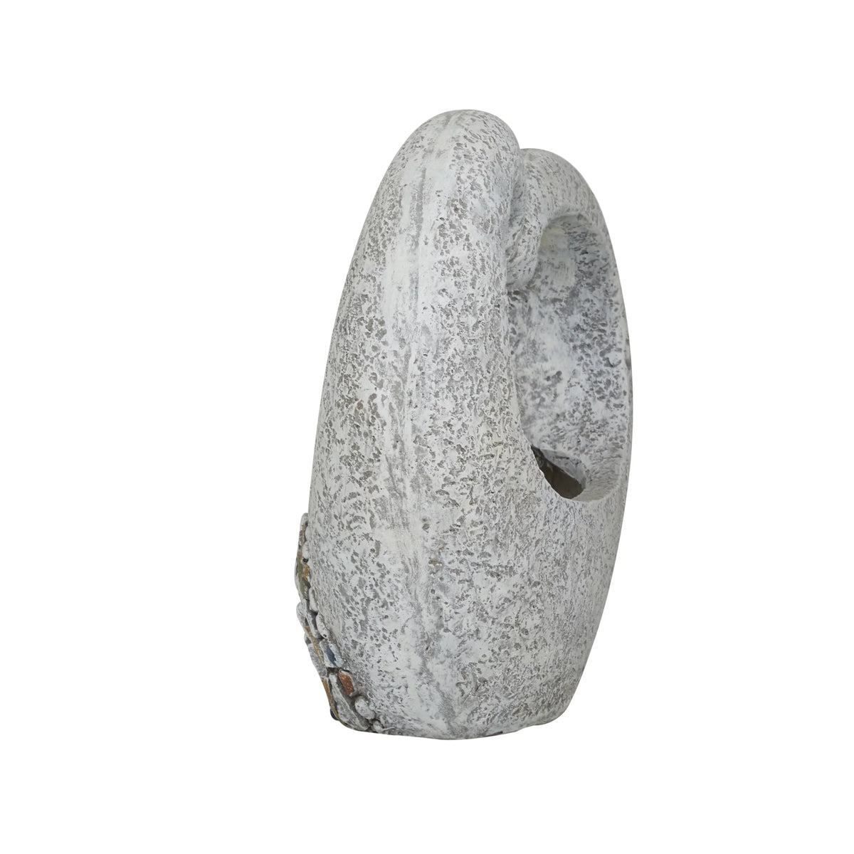 Gray Fiberglass Planter with Stone Mosaic Design G883664