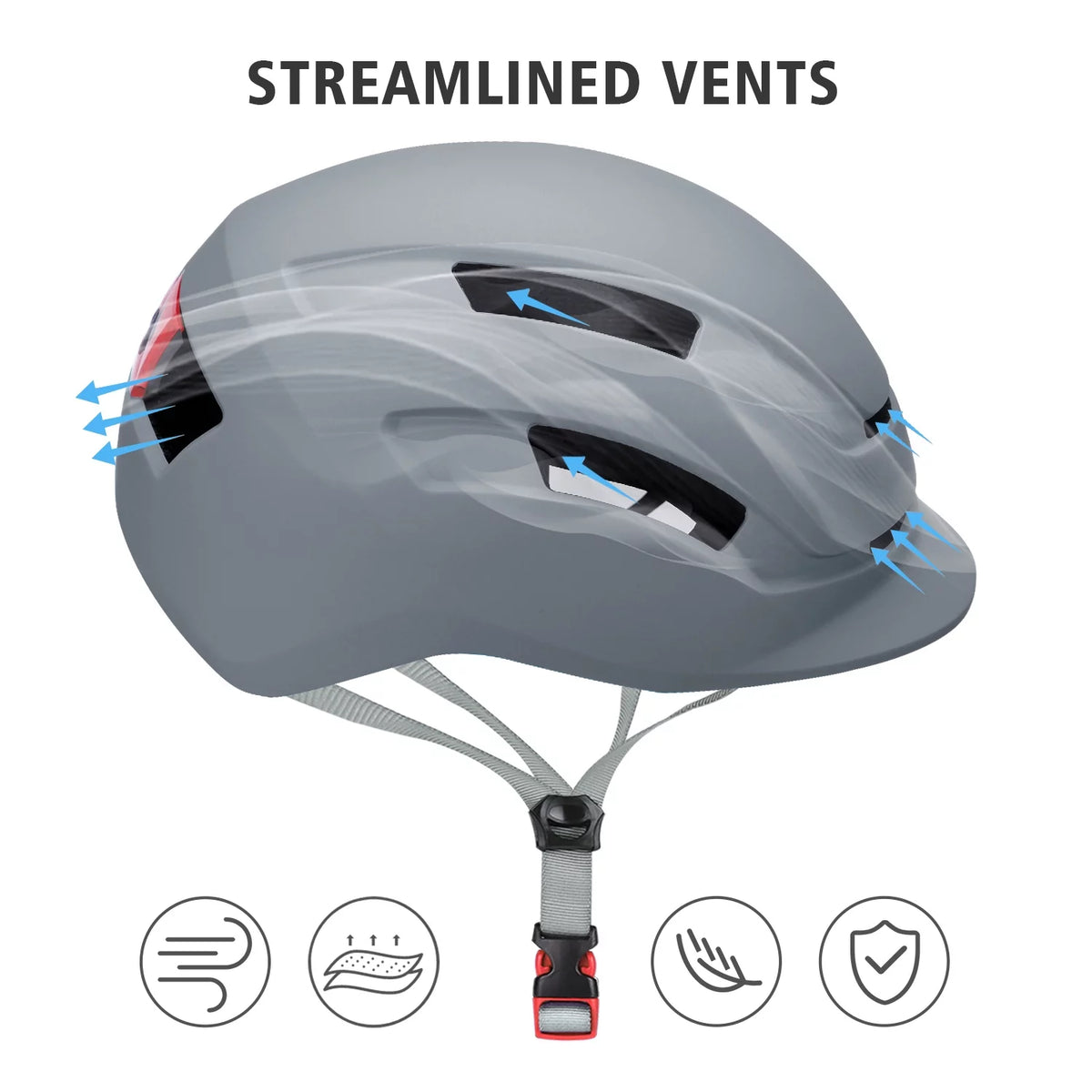 Adult Bike Helmet with Light Gray L992