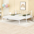 Twin Size White Metal Daybed with Trundle W1794