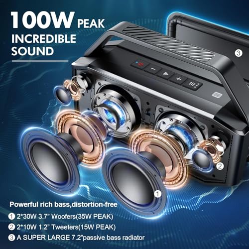 Portable Wireless Bluetooth Speaker 100W Waterproof A6087