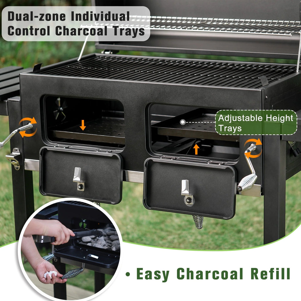 34-inch Portable Charcoal BBQ Grill H945989