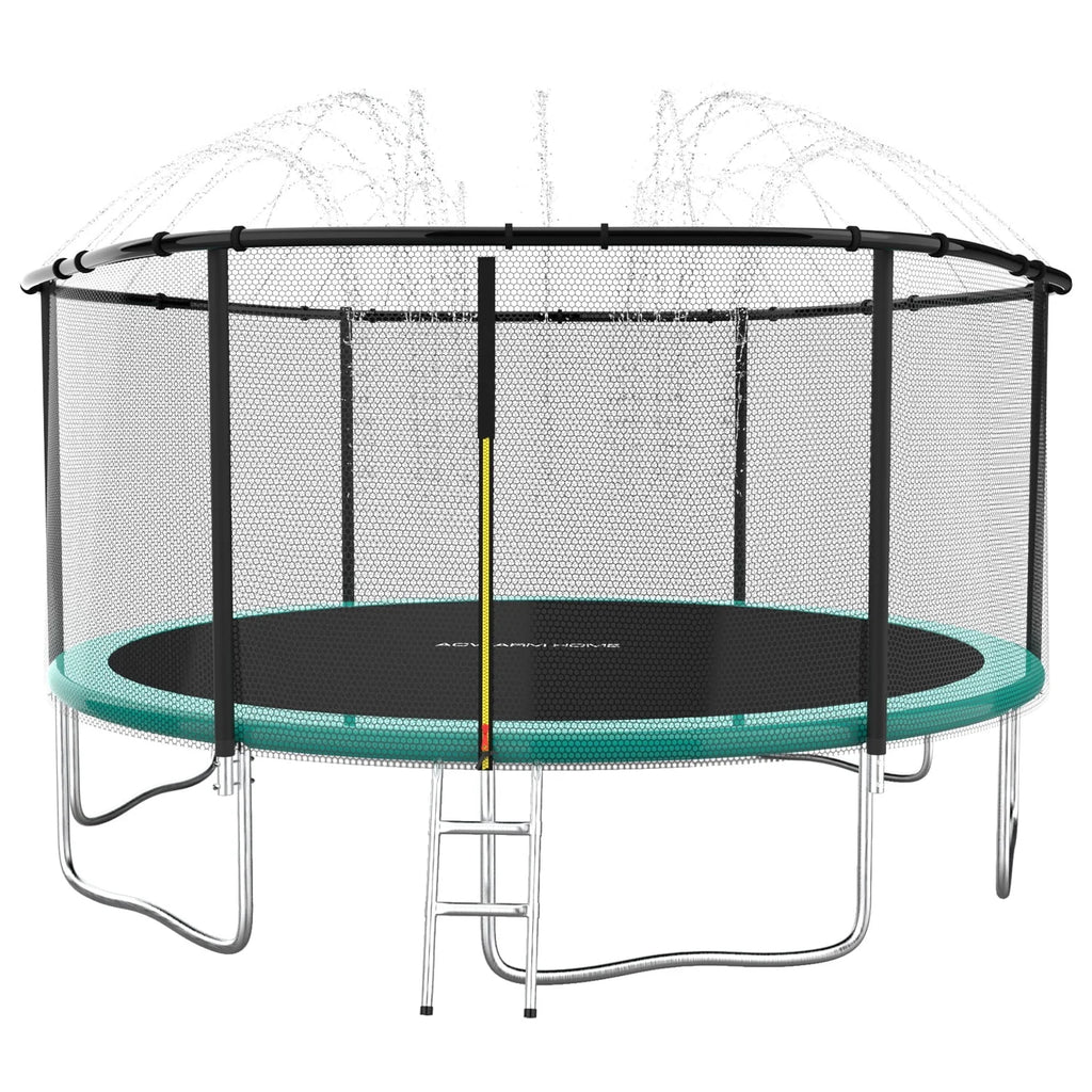 8 FT Trampoline with Sprinkler and Safety Enclosure Net H1029