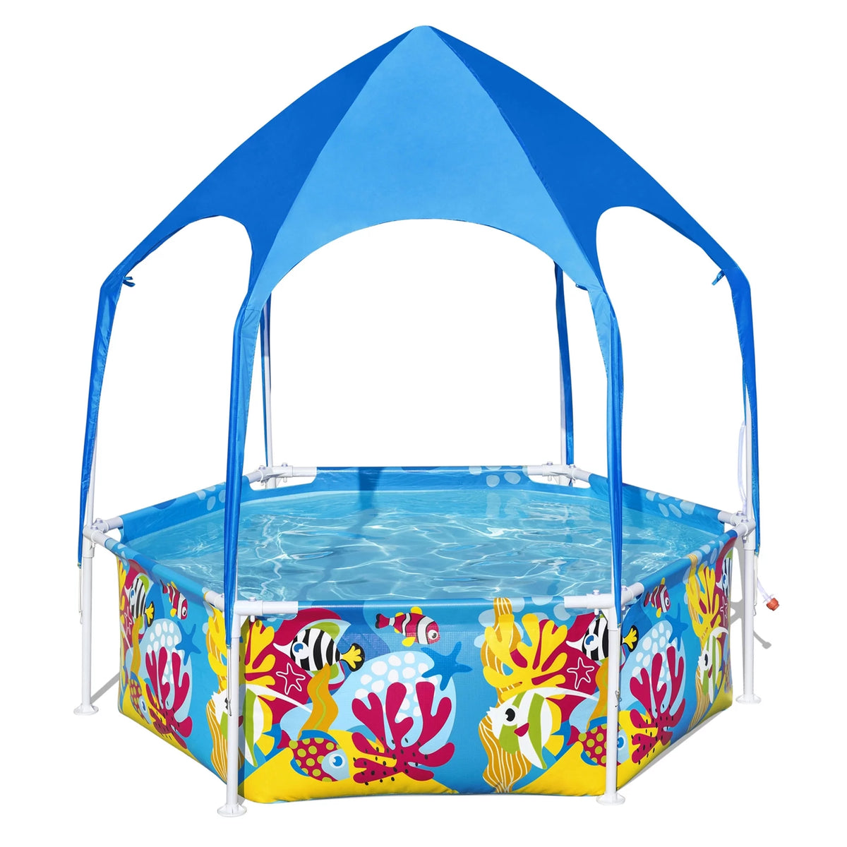 6' x 20 Above Ground Round Swimming Pool with Canopy I502