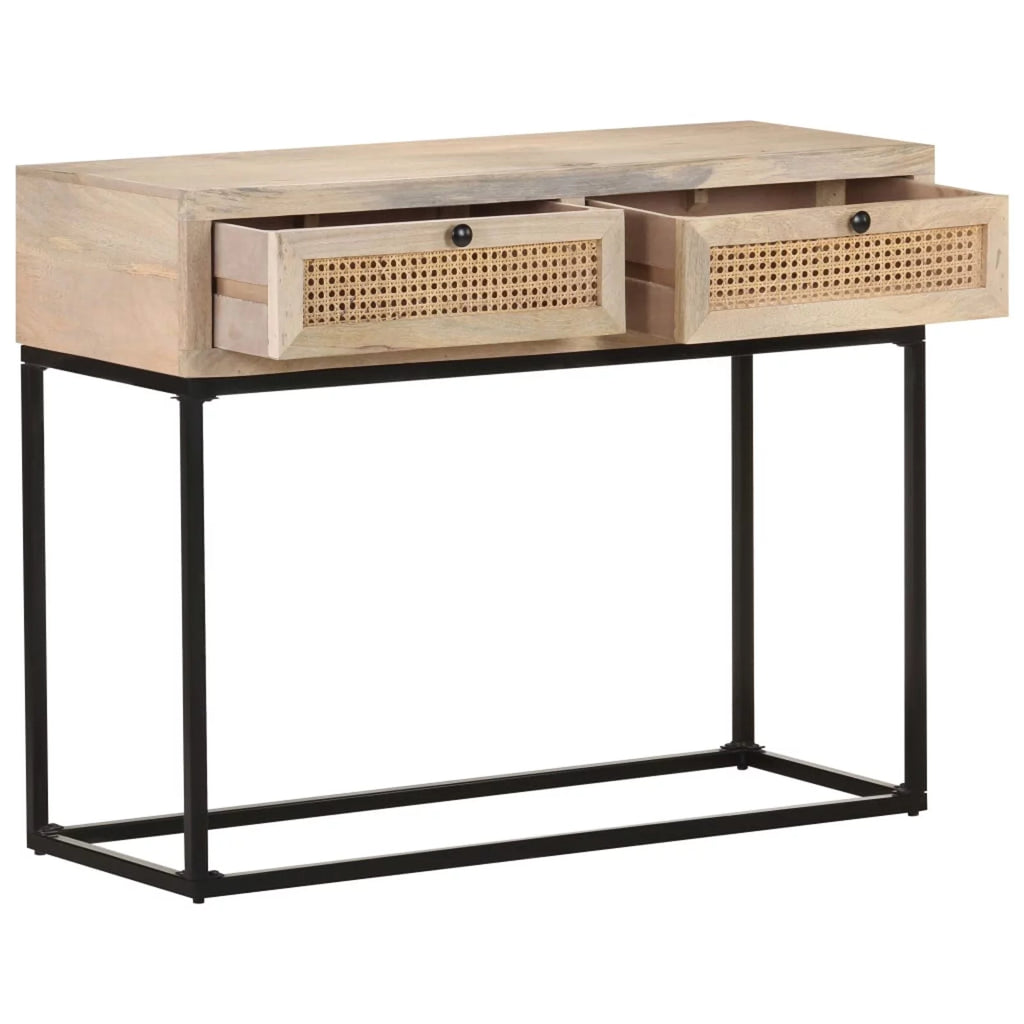 Console Table Solid Mango Wood and Natural Cane M79671