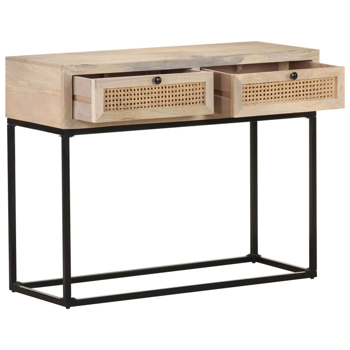 Console Table Solid Mango Wood and Natural Cane M79671