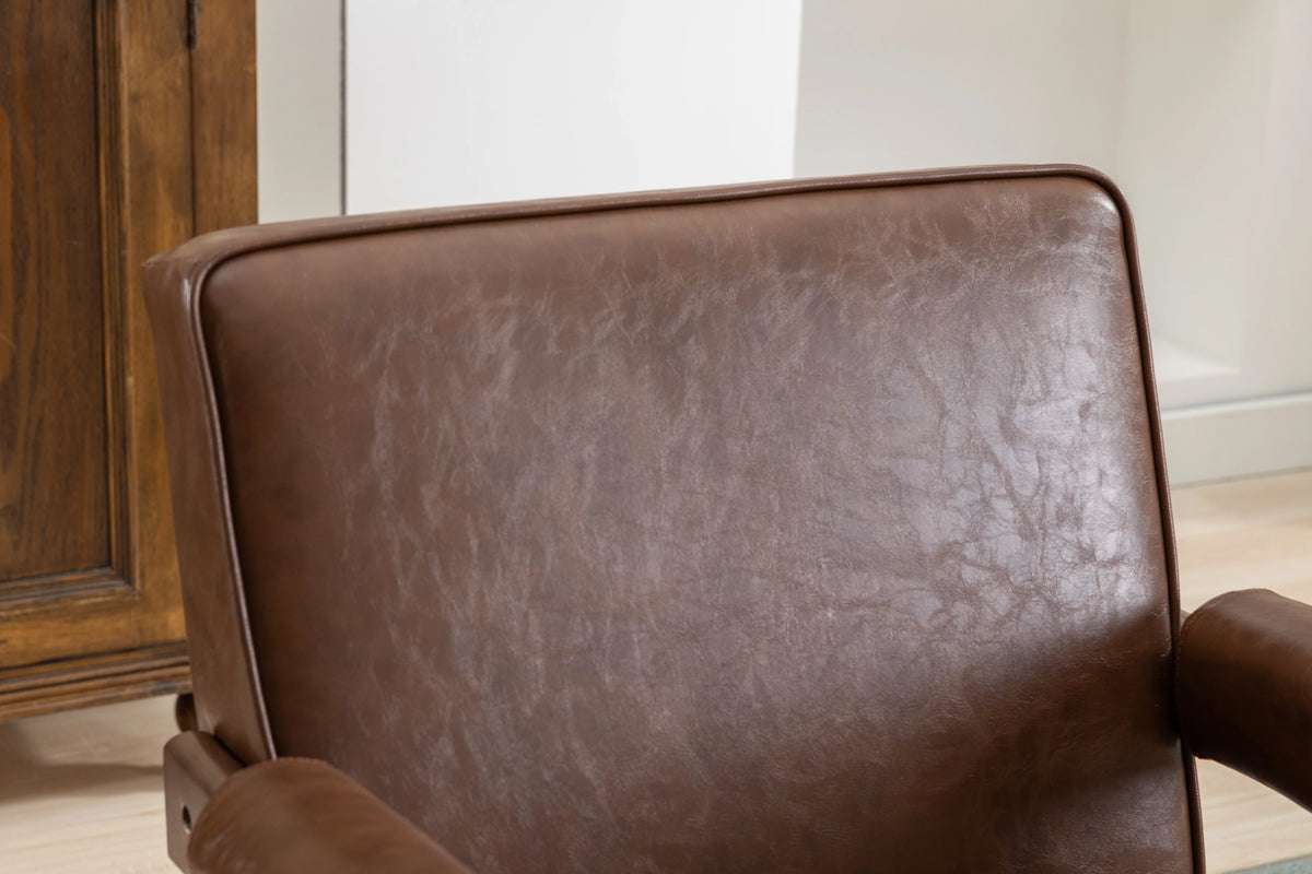 Leisure Chair with Solid Wood Armrest and Feet W69899