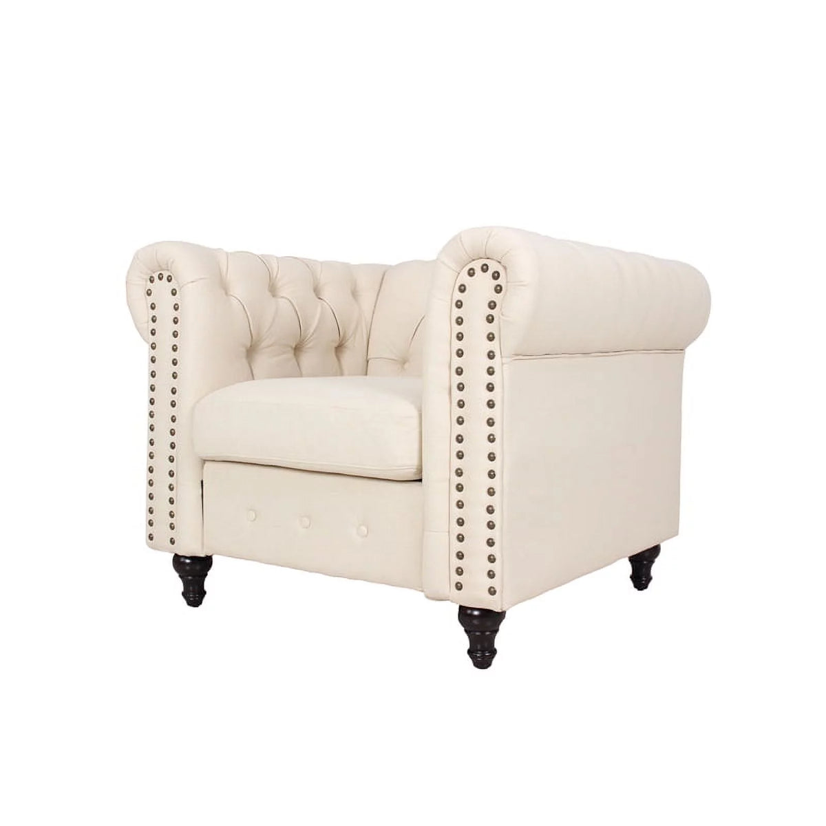Cream Microfiber Living Room Chair Set Y911160