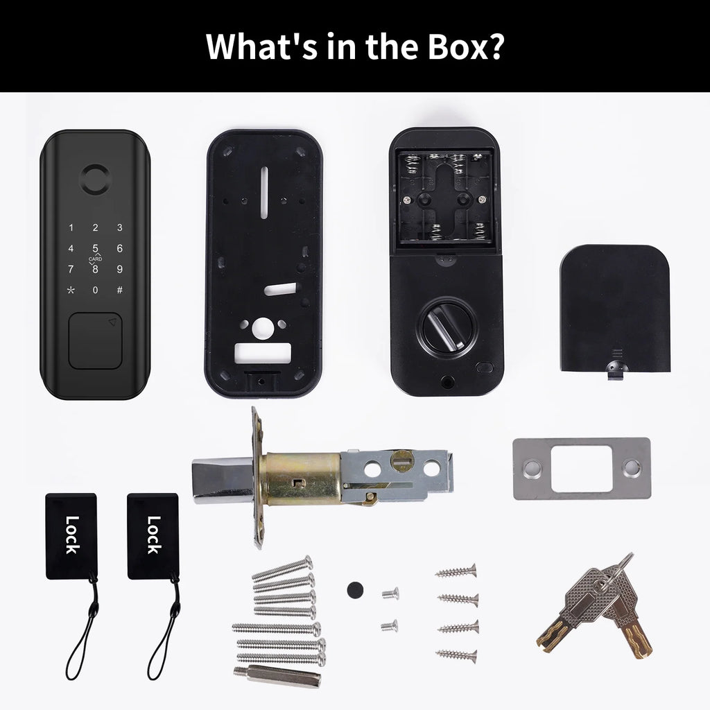 Smart Lock Fingerprint Keyless Entry Wi-Fi Deadbolt Touchscreen Keypad IP65 Waterproof Matte Black A555847