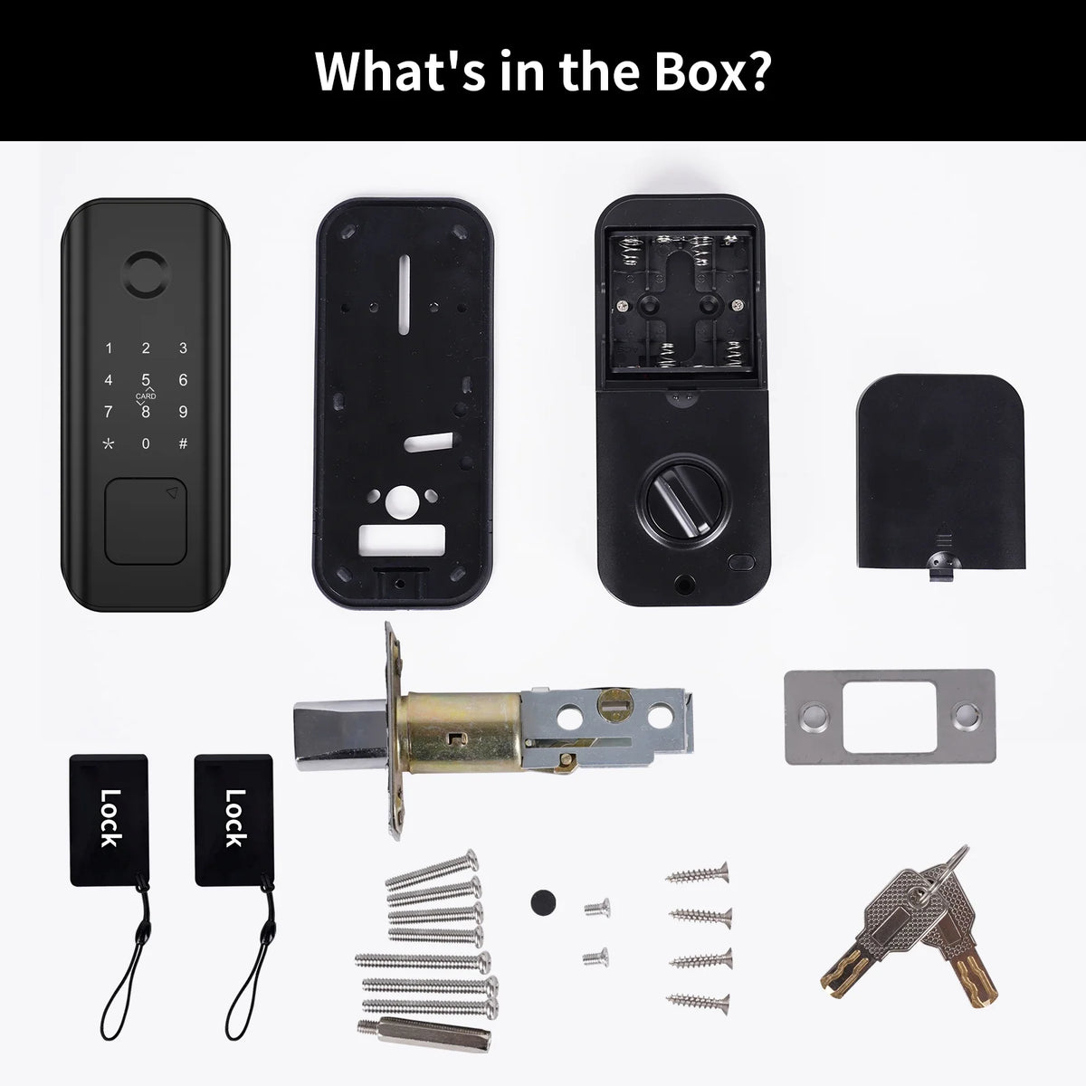 Smart Lock Fingerprint Keyless Entry Wi-Fi Deadbolt Touchscreen Keypad IP65 Waterproof Matte Black A555847
