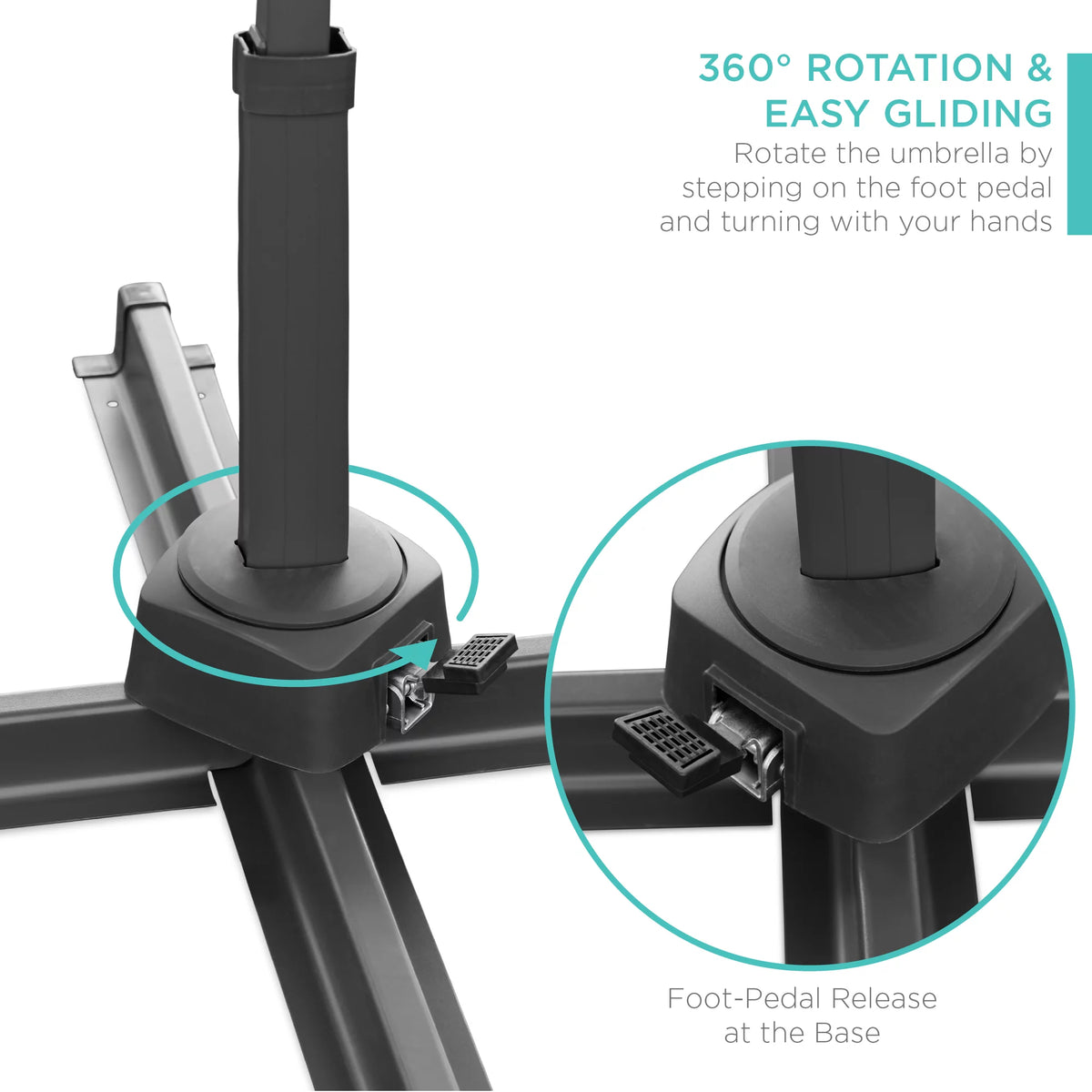 10ft Solar LED Cantilever Patio Umbrella J126