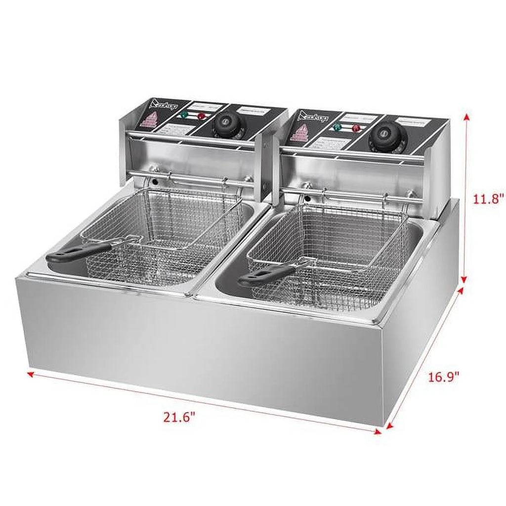 5000W 12.7QT Stainless Steel Electric Fryer F7085