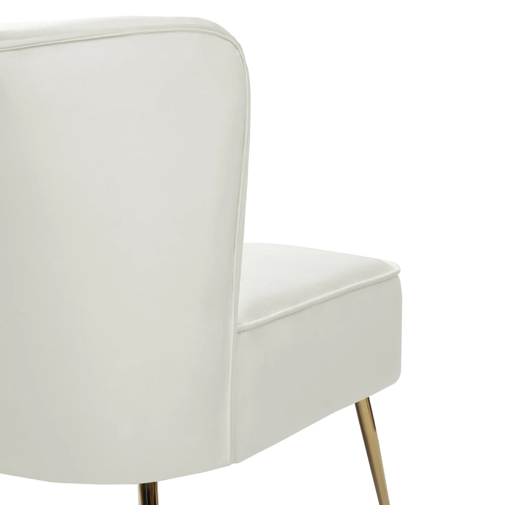 46" Wide Ivory Velvet Upholstered Love Seat Sofa V195952