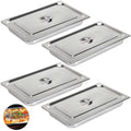 4 Pack 4 Inch Deep Full Size Stainless Steel Hotel Pan with Lid I51357