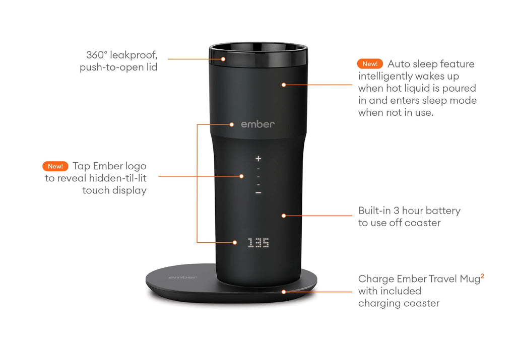 12 oz Black Temperature Control Smart Mug C8138