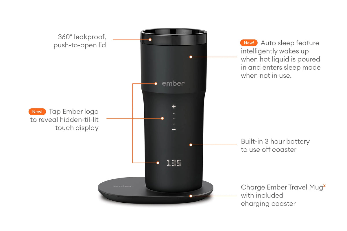 12 oz Black Temperature Control Smart Mug C8138