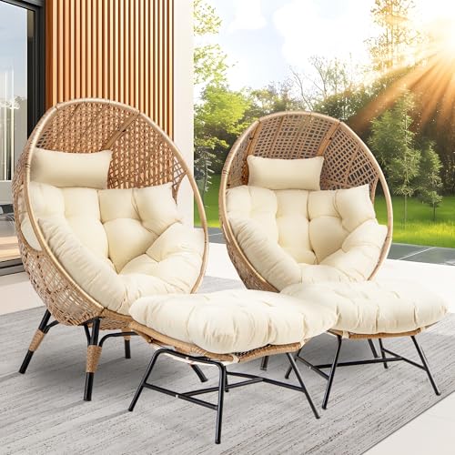 Oversized Egg Chair with Ottoman U49538