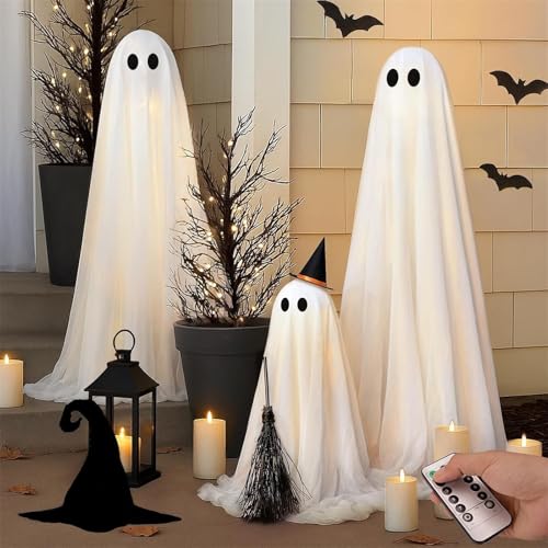 Halloween Light-Up Ghosts with String Lights Q604289