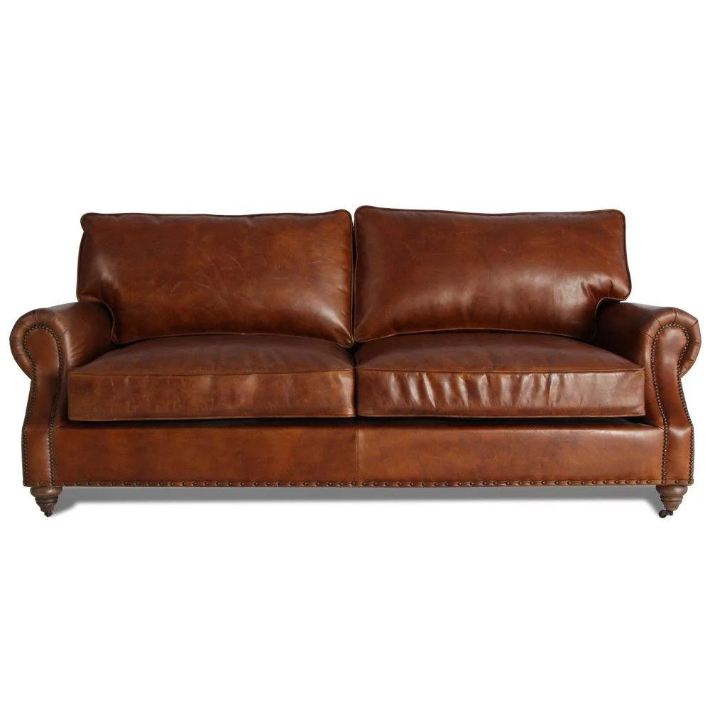 Antique 3 Seater Aged Leather Sofa E710582