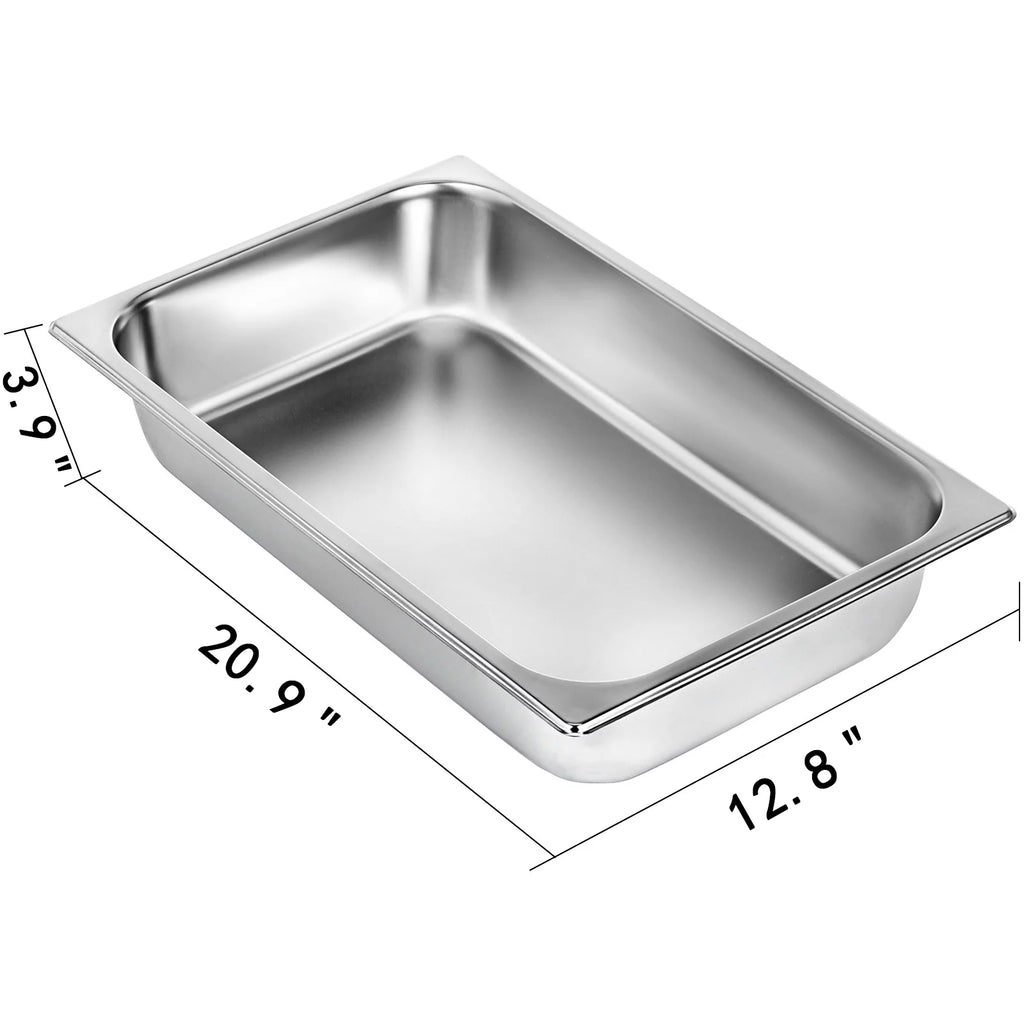 4 Pack 4 Inch Deep Full Size Stainless Steel Hotel Pan with Lid I51357