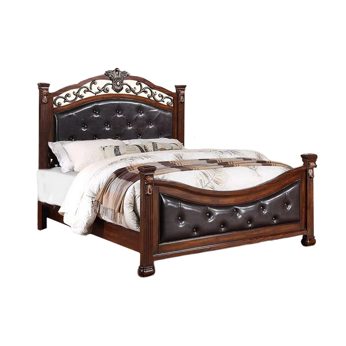 California King Button Tufted Upholstered Bed A222