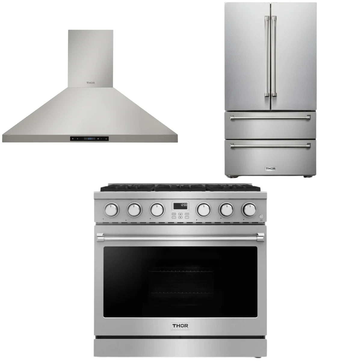 36 Gas Range, Range Hood and Refrigerator T30353