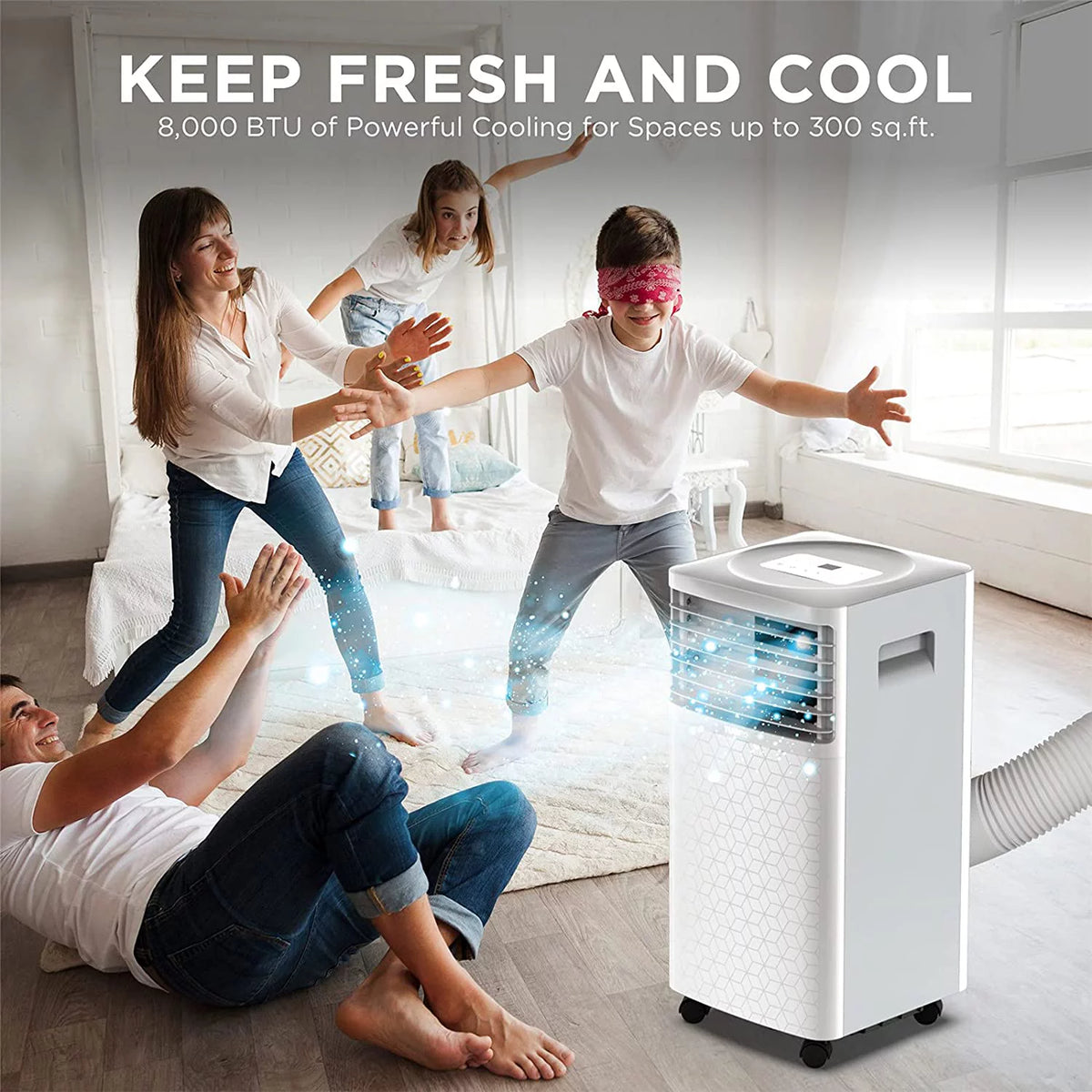 8,000 BTU Portable Air Conditioner, Dehumidifier and Fan T465