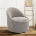 Beige Swivel Accent Chair with Hidden Storage S762