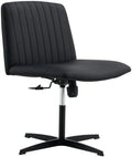Armless Office Desk Chair No Wheels PU Adjustable Swivel F594