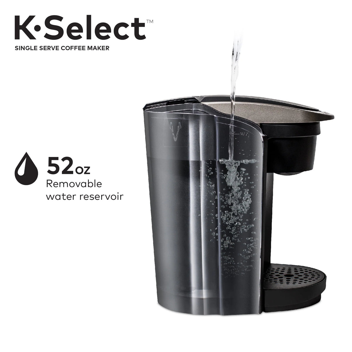 Single-Serve K-Cup Pod Coffee Maker with 12oz Brew Size, Matte Black U5746