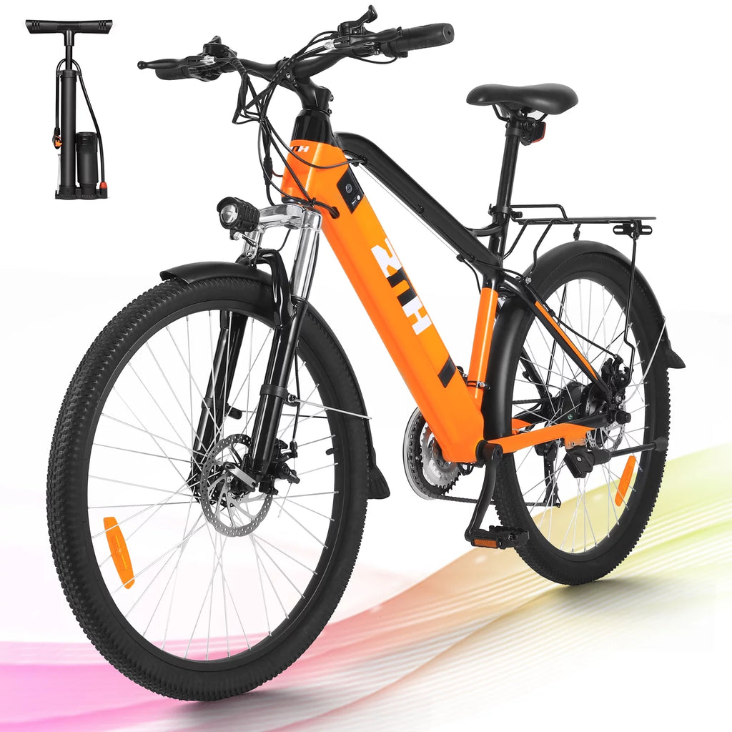 Electric Bike 26 350W Mountain Bicycle 36V 10Ah Removable Battery 21-Speed Orange F109212